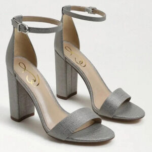 Sam Edelman - Yaro Ankle Strap Sandal - Pewter Metallic - Size 7.5 - Gently Used